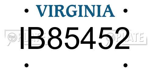IB85452 Virginia License Plate