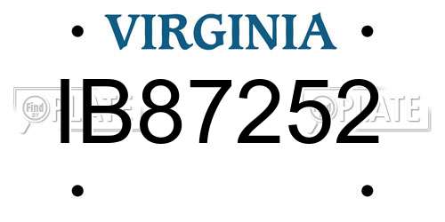 IB87252 Virginia License Plate