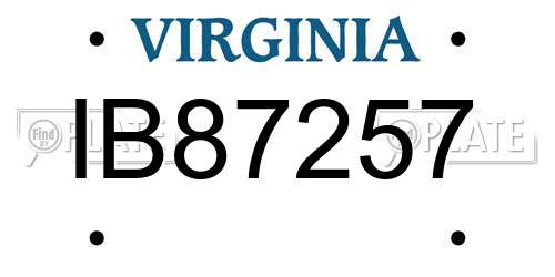 IB87257 Virginia License Plate
