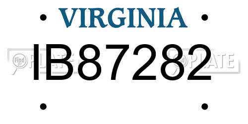 IB87282 Virginia License Plate