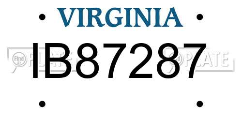 IB87287 Virginia License Plate
