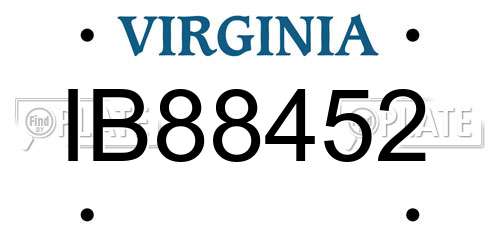 IB88452 Virginia License Plate