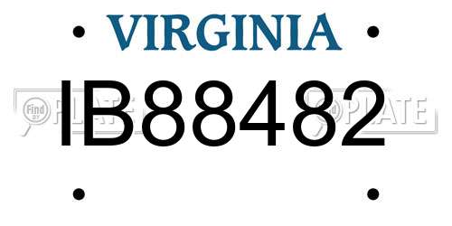IB88482 Virginia License Plate