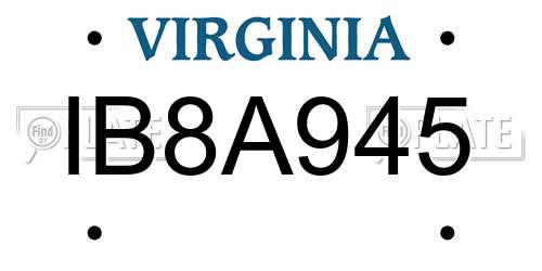 IB8A945 Virginia License Plate