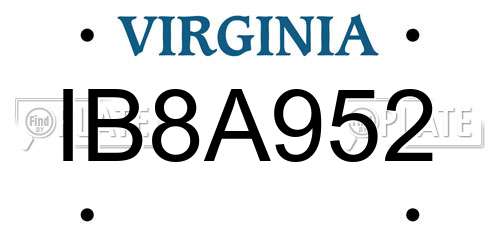IB8A952 Virginia License Plate