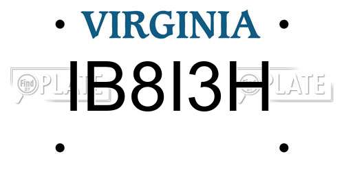 IB8I3H Virginia License Plate