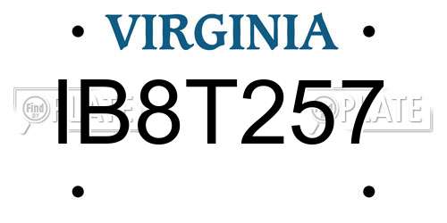 IB8T257 Virginia License Plate