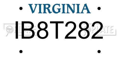 IB8T282 Virginia License Plate