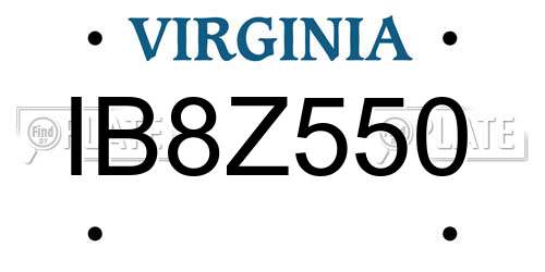 IB8Z550 Virginia License Plate