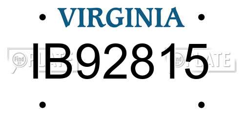 IB92815 Virginia License Plate