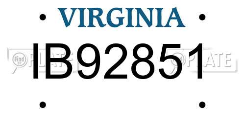 IB92851 Virginia License Plate