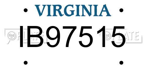 IB97515 Virginia License Plate