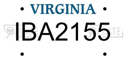 IBA2155 Virginia License Plate