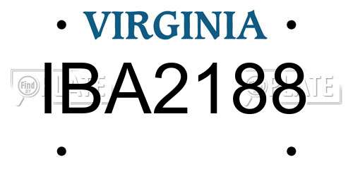 IBA2188 Virginia License Plate