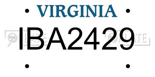 IBA2429 Virginia License Plate