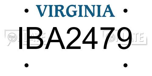 IBA2479 Virginia License Plate