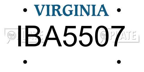 IBA5507 Virginia License Plate
