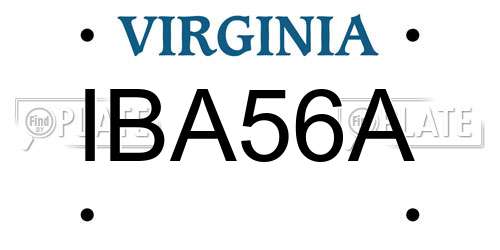 IBA56A Virginia License Plate