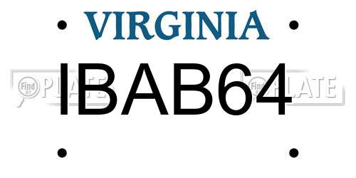IBAB64 Virginia License Plate