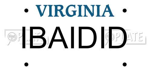 IBAIDID Virginia License Plate