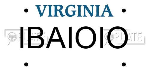 IBAIOIO Virginia License Plate