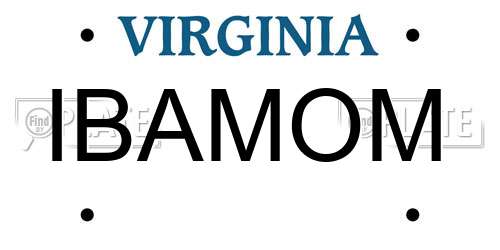 IBAMOM Virginia License Plate