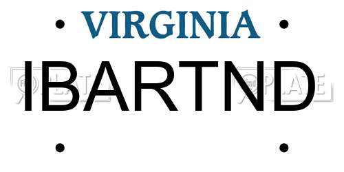 IBARTND Virginia License Plate