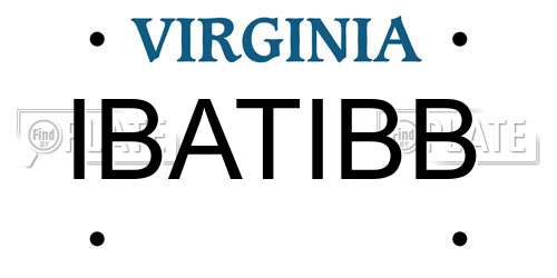 IBATIBB Virginia License Plate