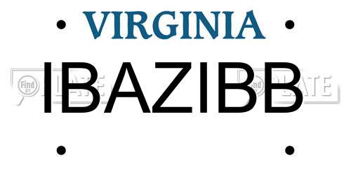 IBAZIBB Virginia License Plate