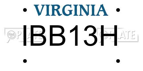 IBB13H Virginia License Plate