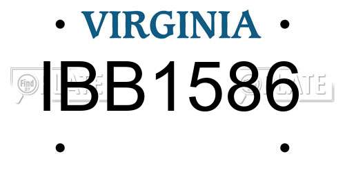 IBB1586 Virginia License Plate