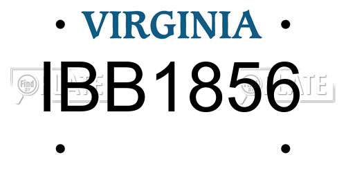 IBB1856 Virginia License Plate