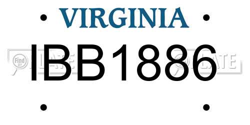 IBB1886 Virginia License Plate