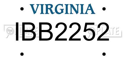 IBB2252 Virginia License Plate