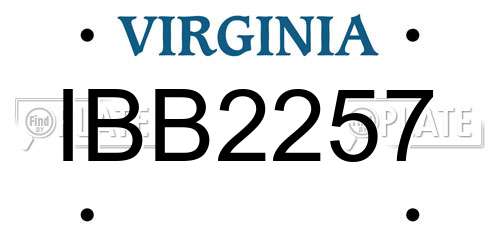 IBB2257 Virginia License Plate