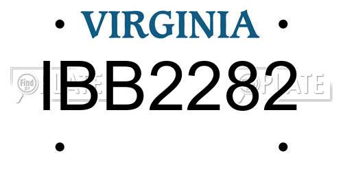 IBB2282 Virginia License Plate