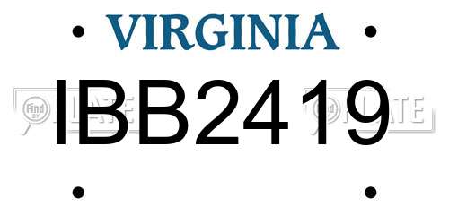 IBB2419 Virginia License Plate