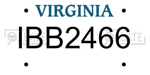 IBB2466 Virginia License Plate