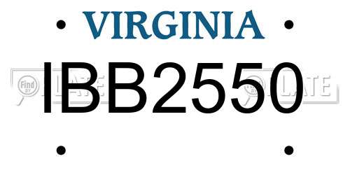 IBB2550 Virginia License Plate