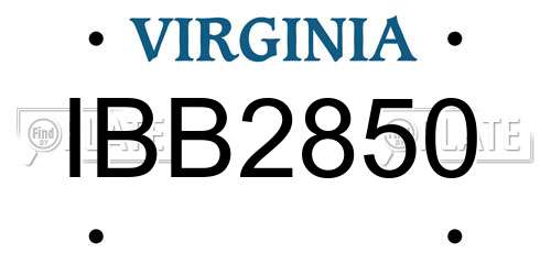 IBB2850 Virginia License Plate