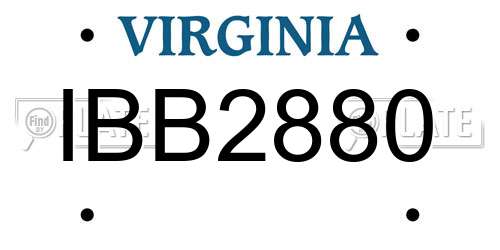 IBB2880 Virginia License Plate