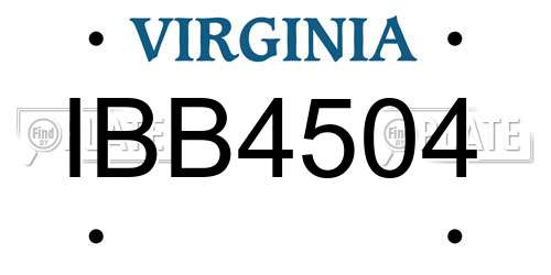 IBB4504 Virginia License Plate