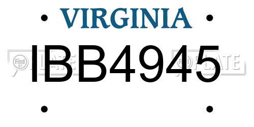 IBB4945 Virginia License Plate