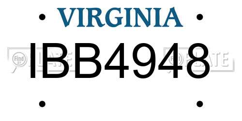 IBB4948 Virginia License Plate