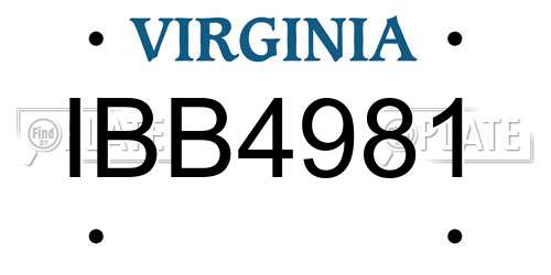 IBB4981 Virginia License Plate