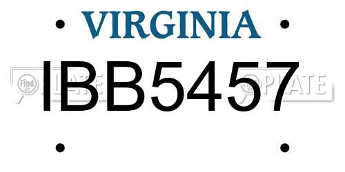 IBB5457 Virginia License Plate