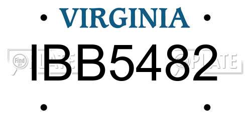IBB5482 Virginia License Plate