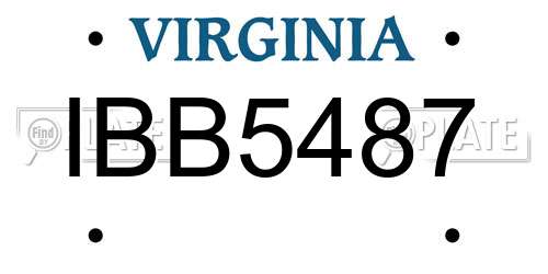 IBB5487 Virginia License Plate