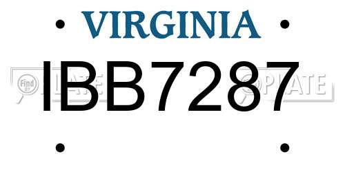 IBB7287 Virginia License Plate