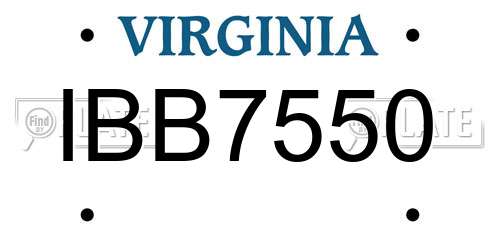 IBB7550 Virginia License Plate